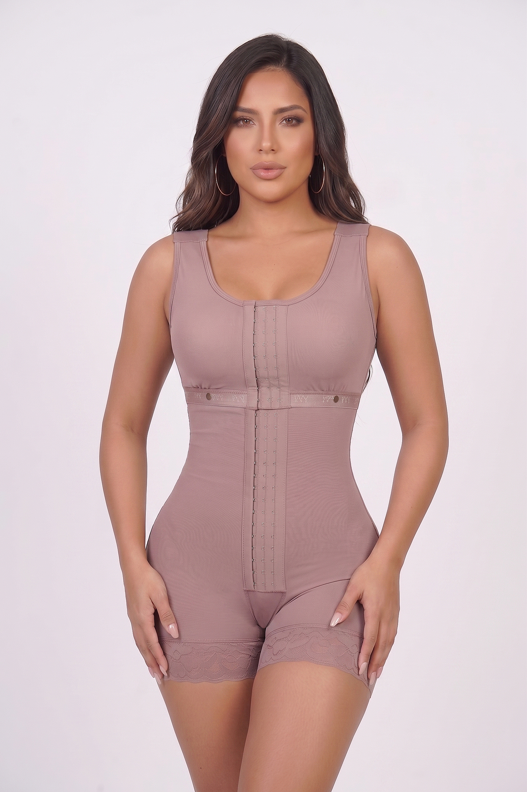 1060-Short length sleeveless power control bodysuit