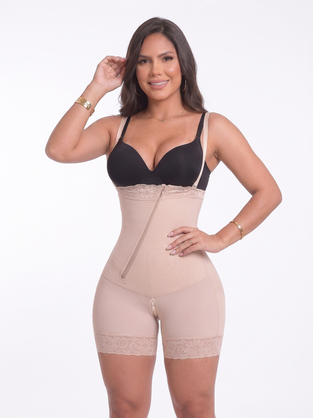 5014 Power Control Body Shaper High waist butt-lifter with diagonal zipper