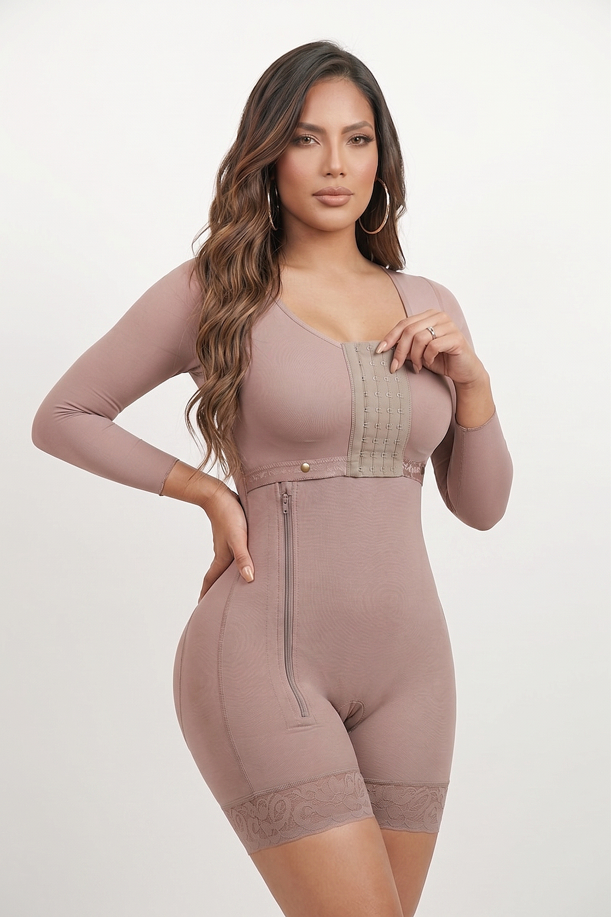 5018 Faja post operatoria short con cierre lateral