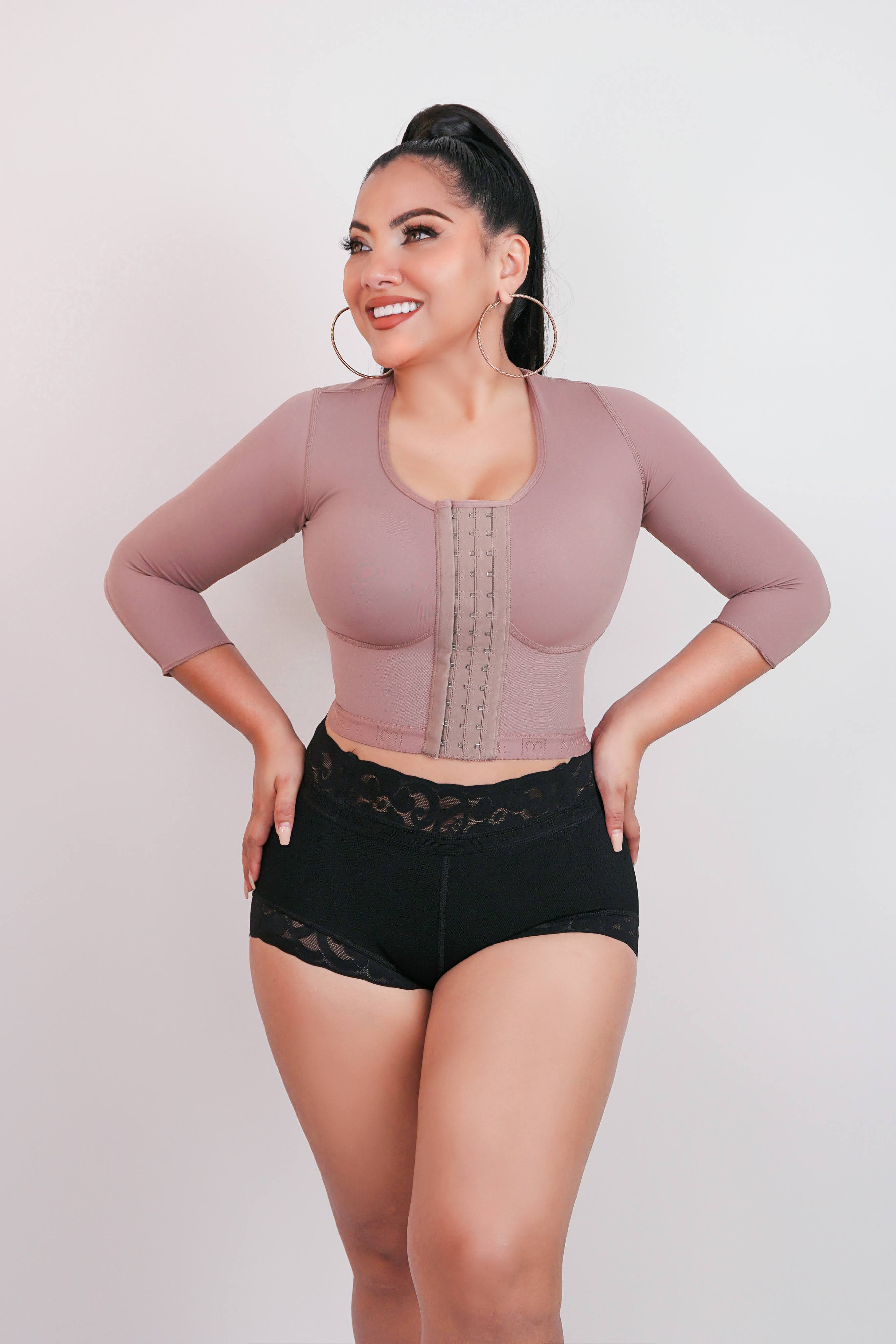 4008-Post surgical bra with sleeves & front closure
