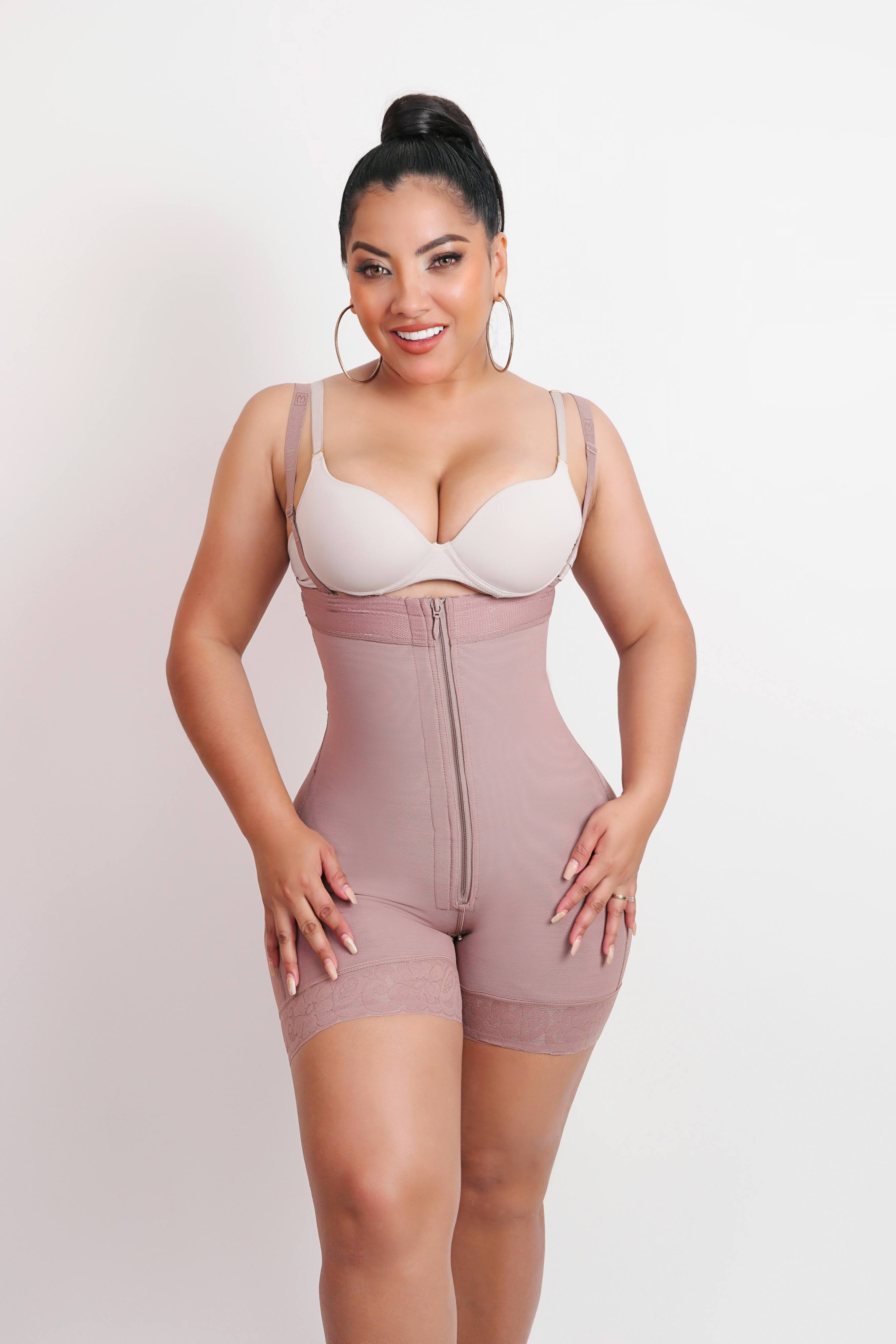 5088 | Body Molding Strapless Mid-thigh With Butt Lifter & Front Zipper