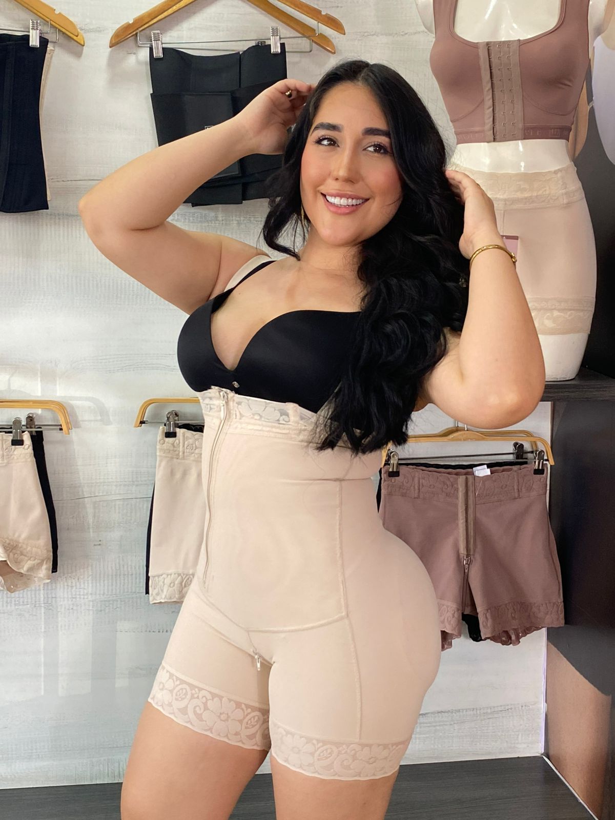 5014 Power Control Body Shaper High waist butt-lifter with diagonal zipper