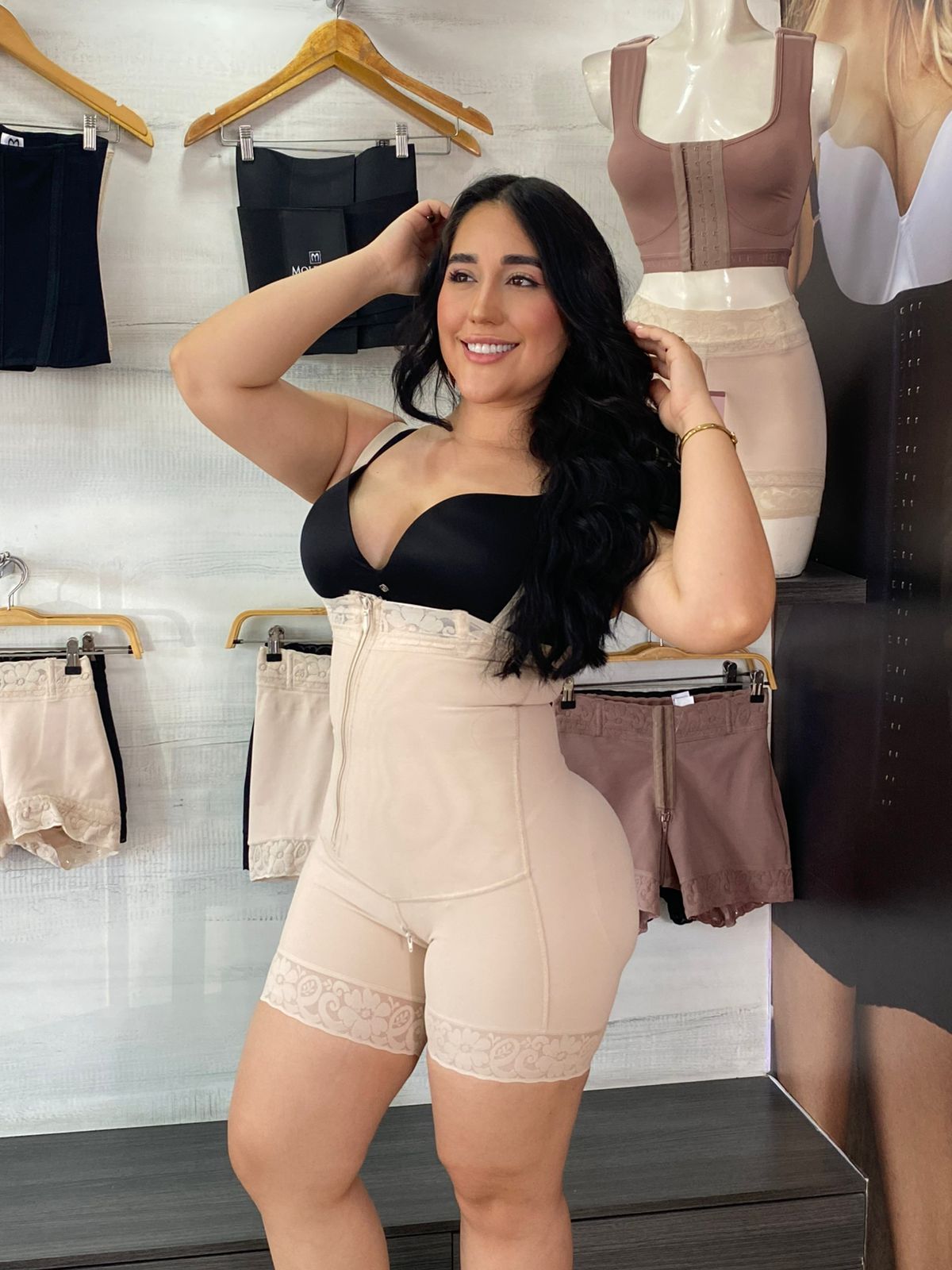 5014 Power Control Body Shaper High waist butt-lifter with diagonal zipper