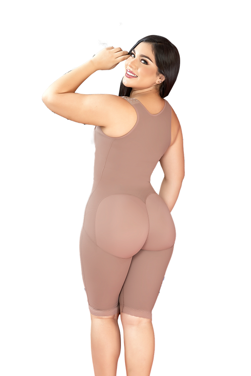 1103-Curve control silhouette garment knee length high back