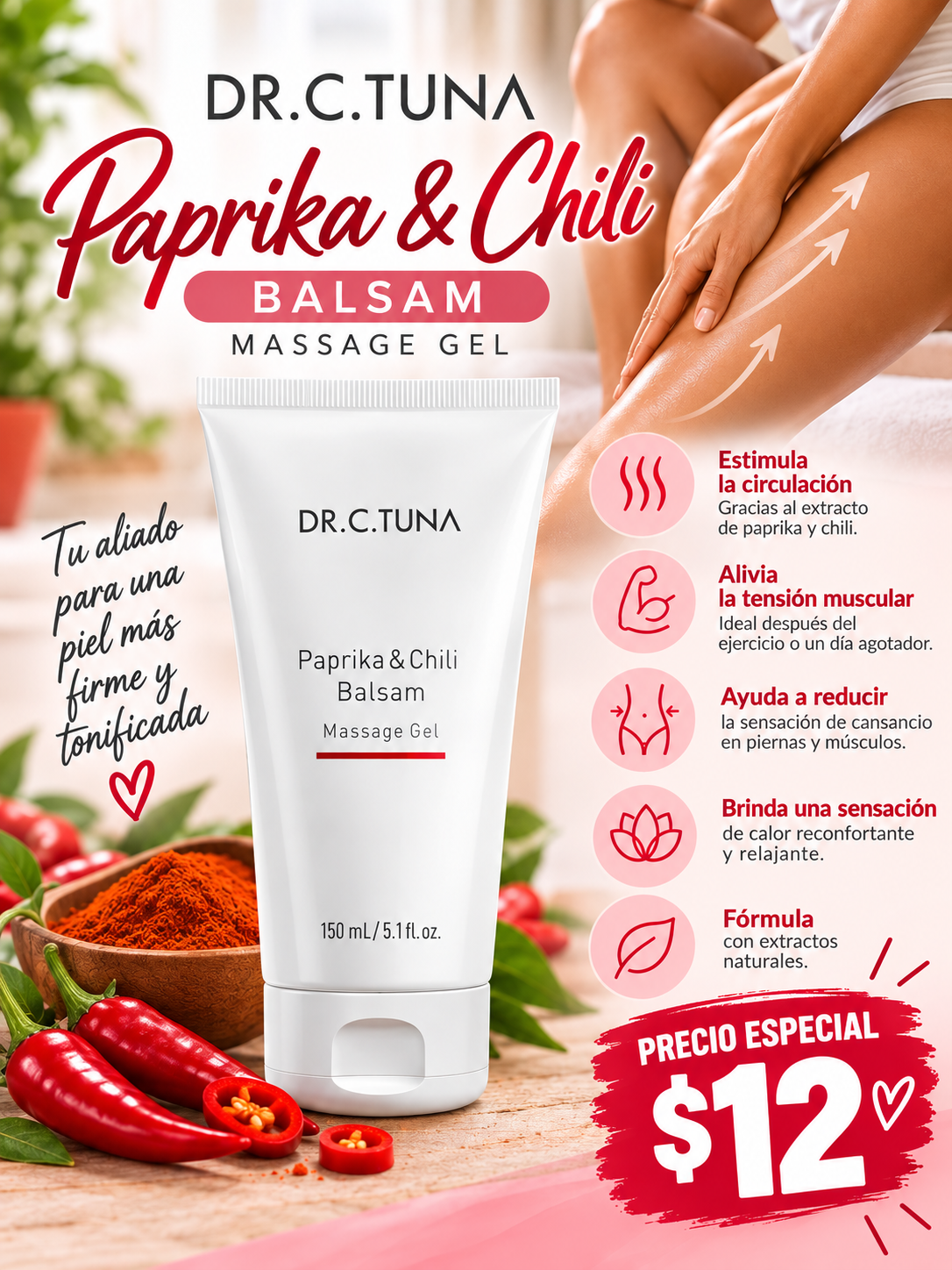 Dr. C. Tuna Massage Gel Paprika & Chili Balsam